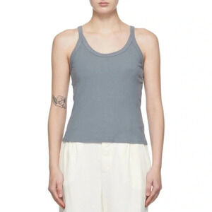 LACAUSA Maya Granite Gray Ribbed Tank Top